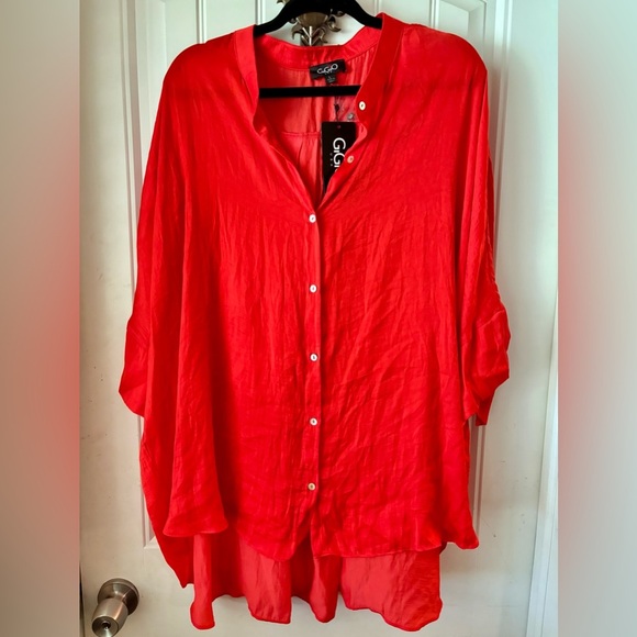 “Cajun Shrimp” Button-Up Women's Top - Picture 1 of 6